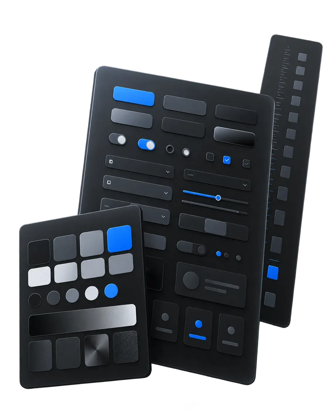 Component states panel with a token card and a spacing ruler